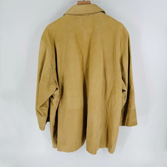 Elisabeth by Liz Claiborne Vintage Leather Long Coat Jacket 100% Leather Size 24 - Picture 2 of 8